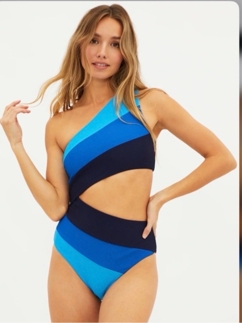 Beach Riot Joyce One-Piece Colorblock Cutout Swimsuit Large